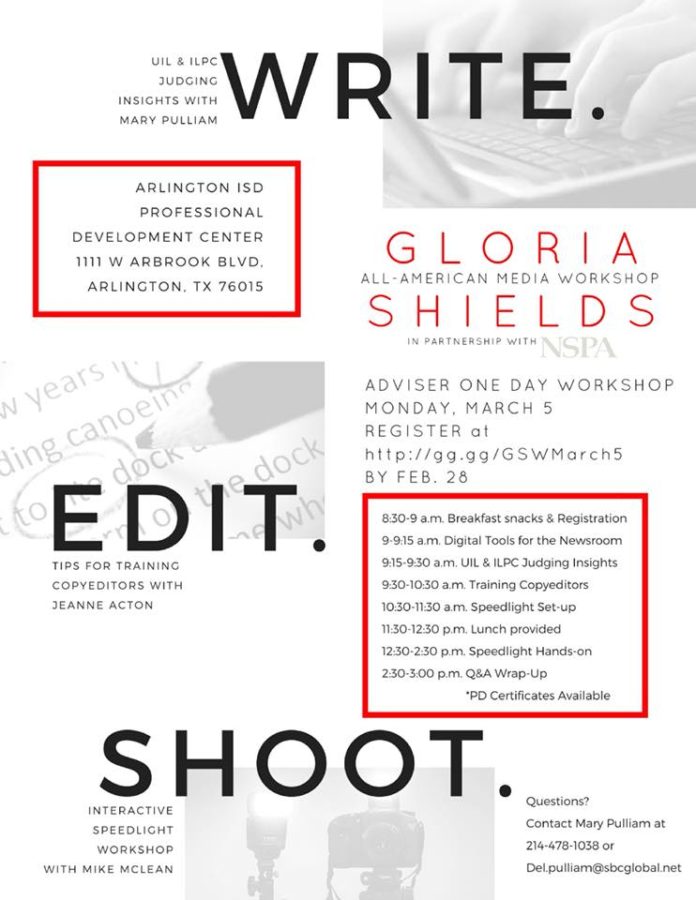 March 5 Gloria Shields Workshop in Arlington